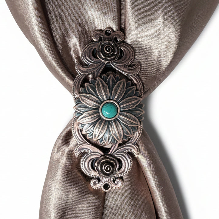 Copper Daisy Turquoise Western Concho W132 — view 10