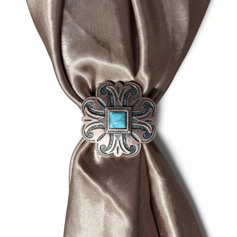 Copper Turquoise Western Concho W141 — view 9