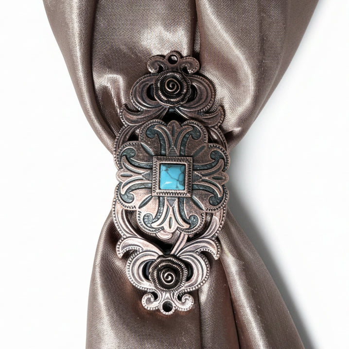Copper Turquoise Western Concho W141 — view 10