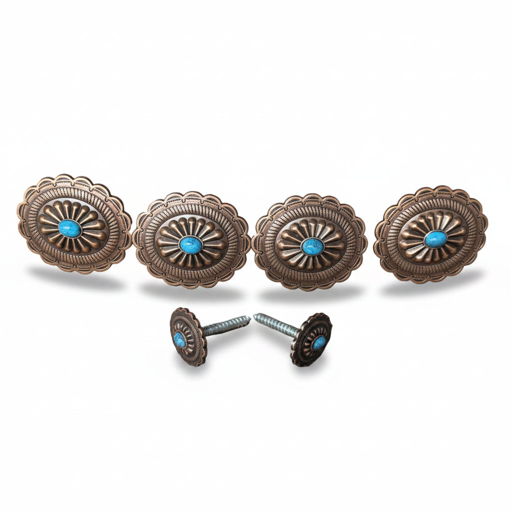 Copper Turquoise Oval Saddle Set SSW179 — view 2