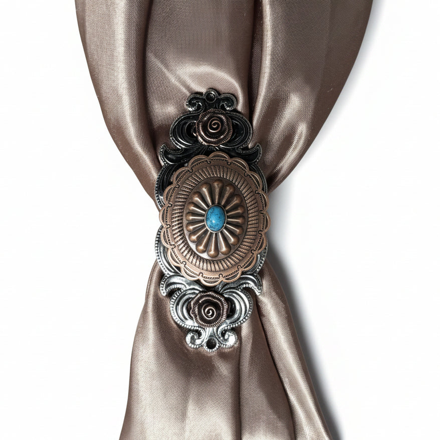 Copper Turquoise Oval Western Concho W179 — view 10