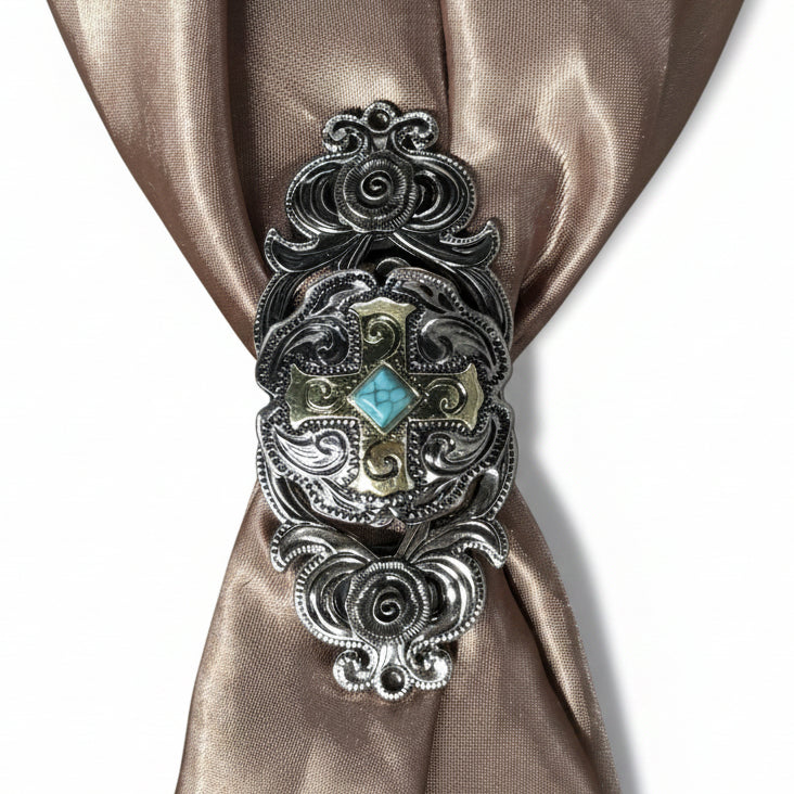 Antique Silver & Gold Western Concho W189 — view 10