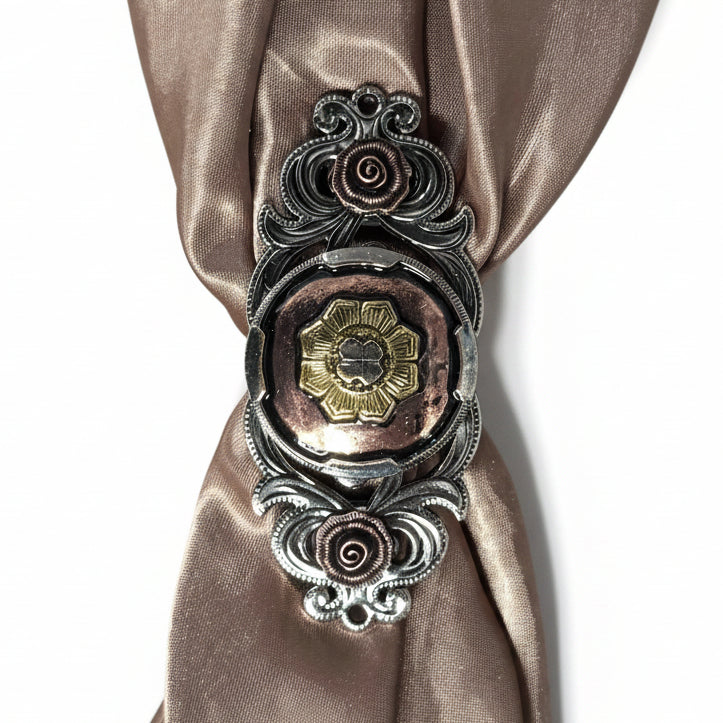 Copper & Gold Flower Western Concho W192 — view 12