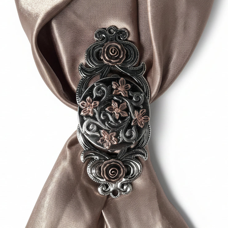Silver - Copper Floral Western Concho W200 — view 12