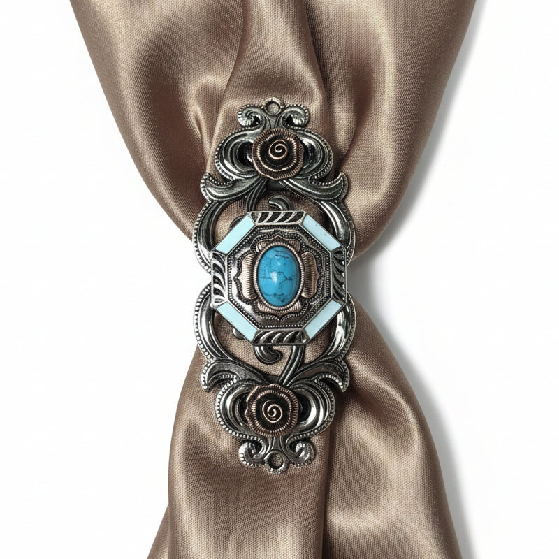 Octagon Turquoise Floral Western Concho W221 — view 9