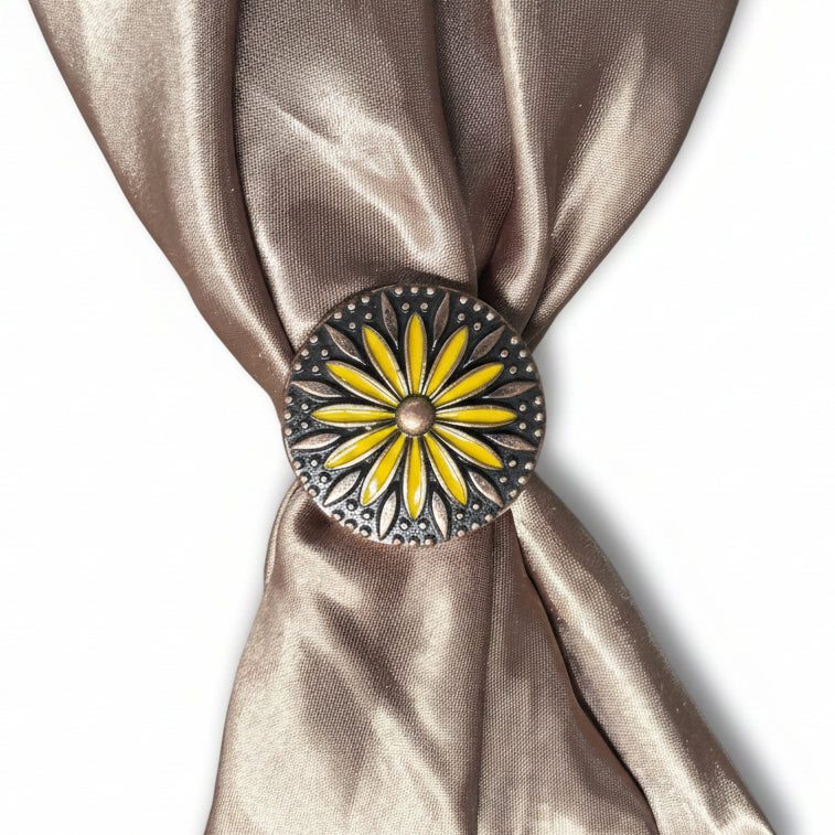 Copper Yellow Daisy Western Concho W229 — view 9