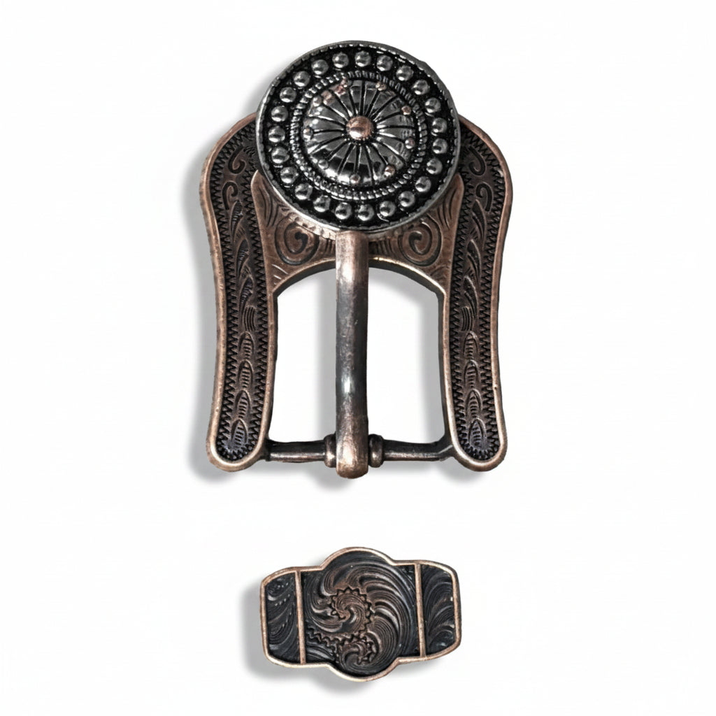 Antique Silver Flower and Dots Western Concho W230 — view 6