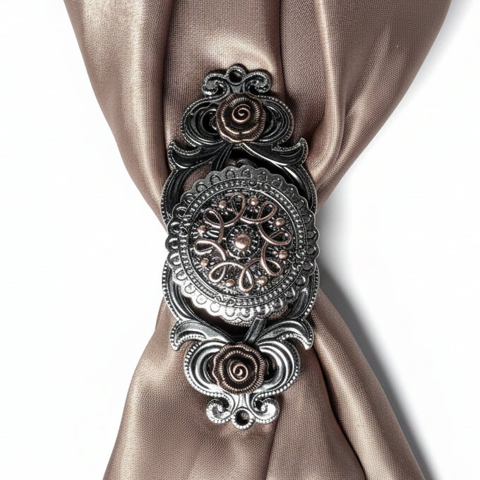 Antique Silver Flower and Loops Western Concho W235 — view 12
