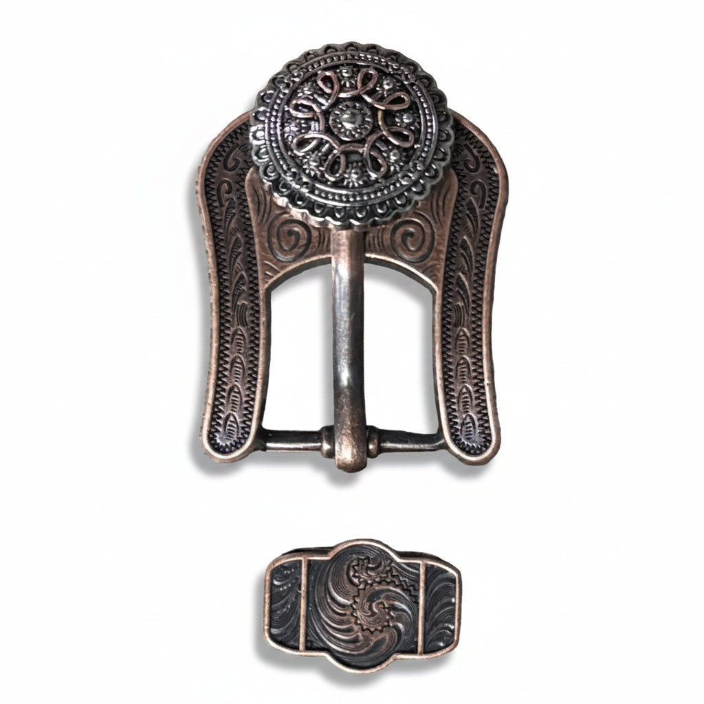 Antique Silver Flower and Loops Western Concho W235 — view 6