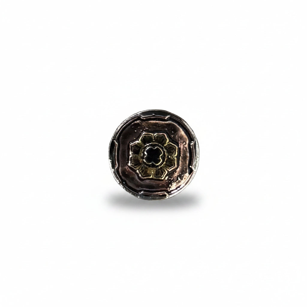 Copper & Gold Flower Western Concho W192 — view 3