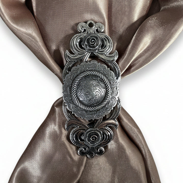 Antique Silver Round Western Concho W102 — view 8