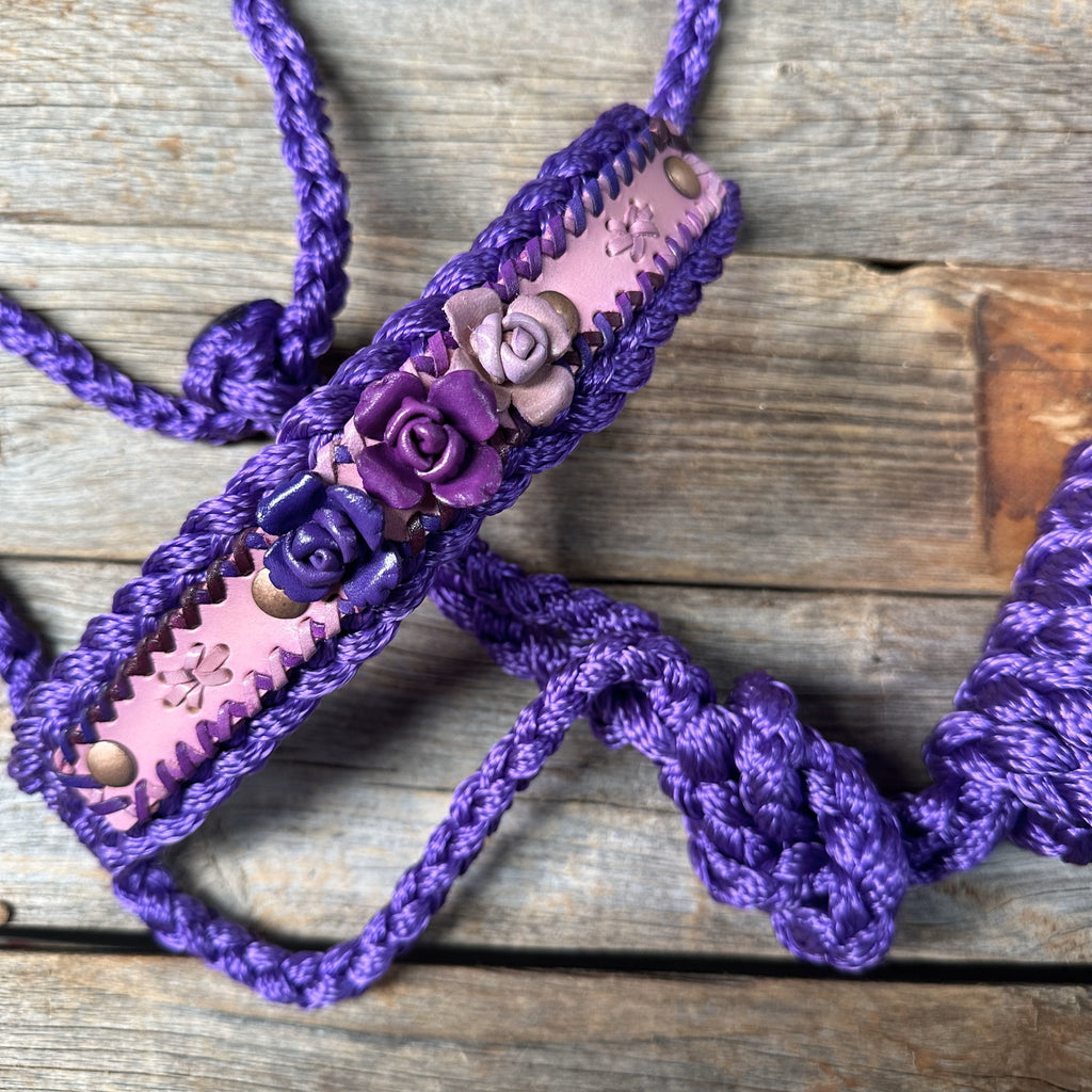 Purple Mule Tape Halter - Purple Roses #MT222 — view 2