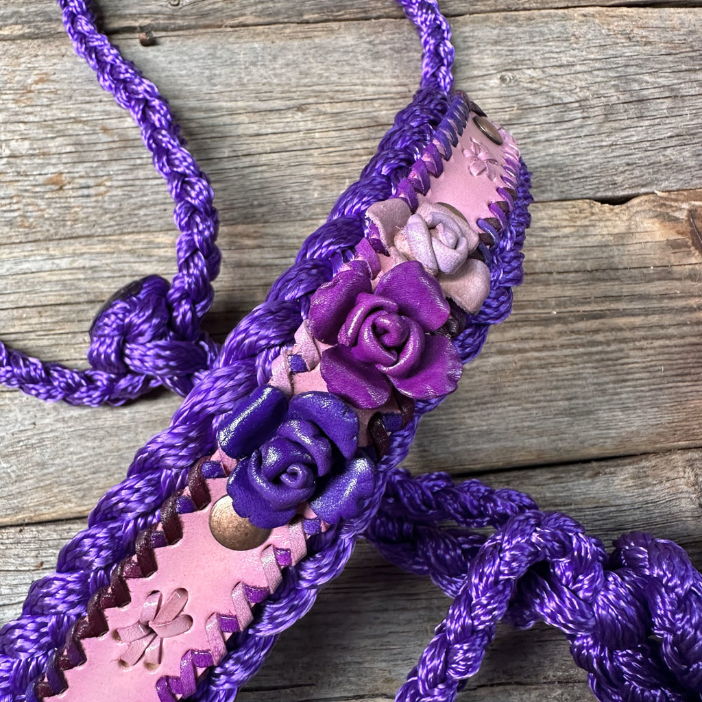 Purple Mule Tape Halter - Purple Roses #MT222 — view 3