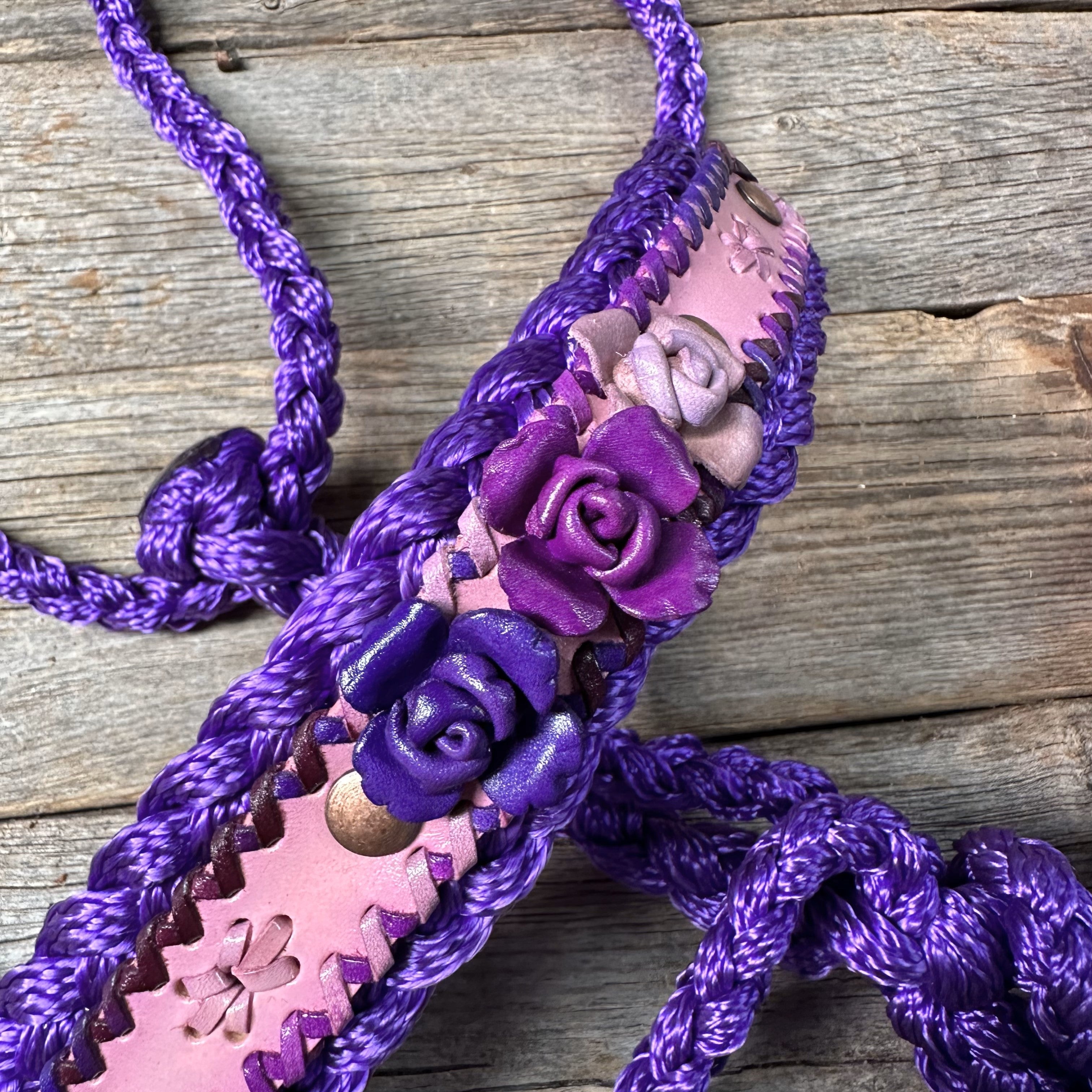 Purple Mule Tape Halter - Purple Roses #MT222 — view 3