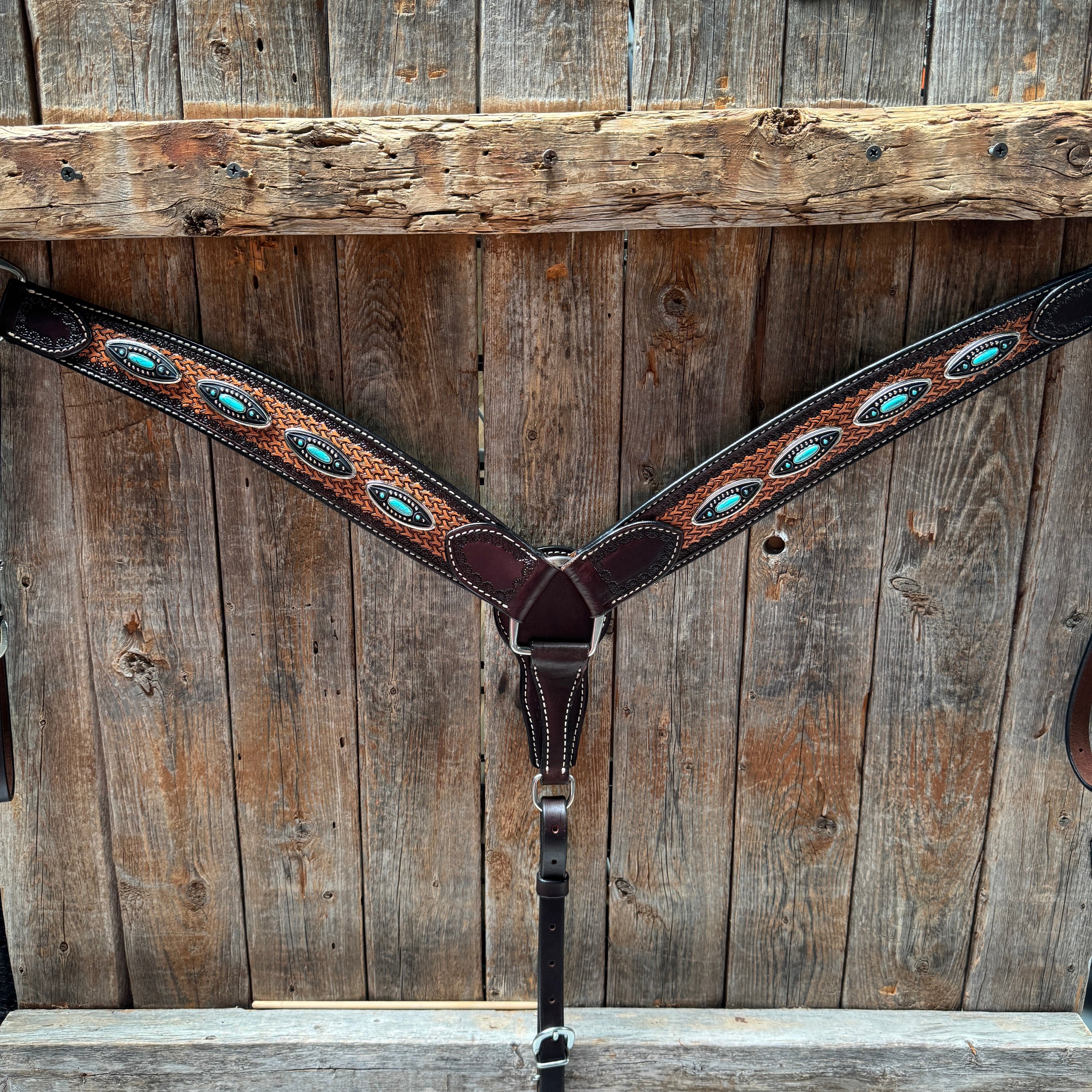 Foxtail Antique Silver and Copper Browband | One Ear Tack Set #BBBC525 — view 8