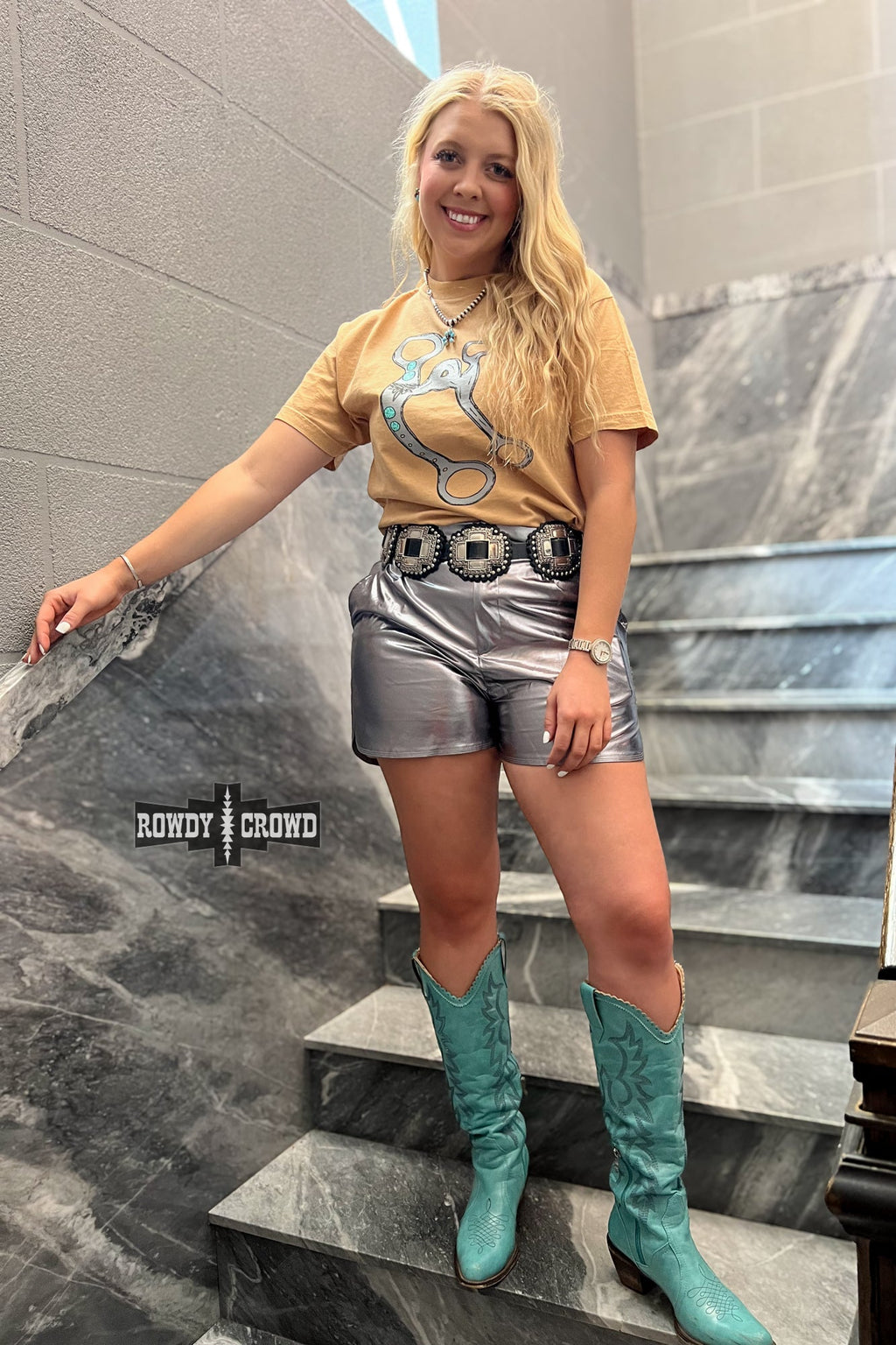 DS Marfa Metallic Shorts by Rowdy Crowd Clothing