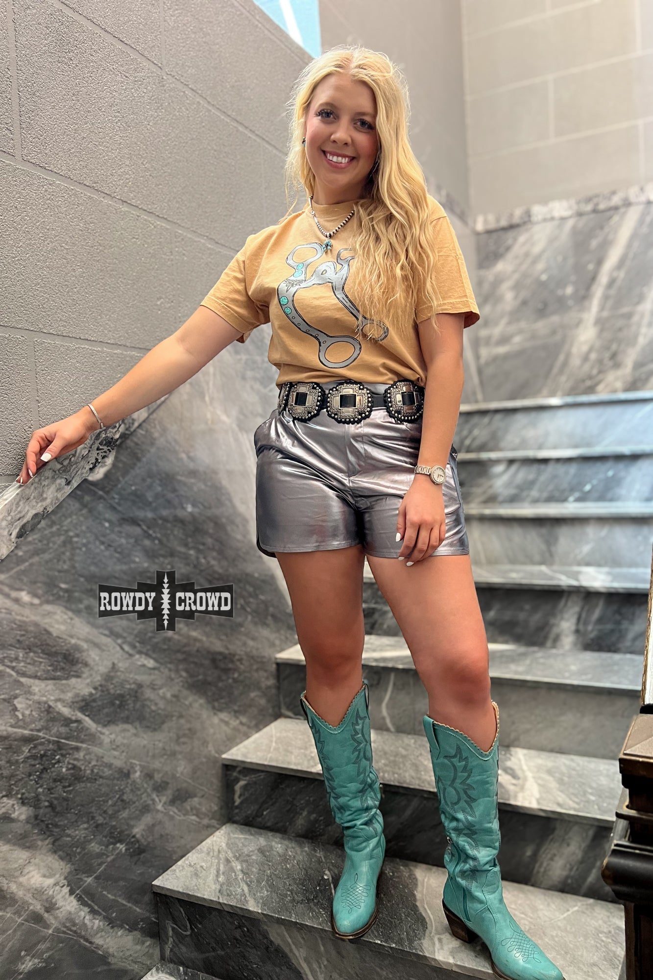 DS Marfa Metallic Shorts by Rowdy Crowd Clothing