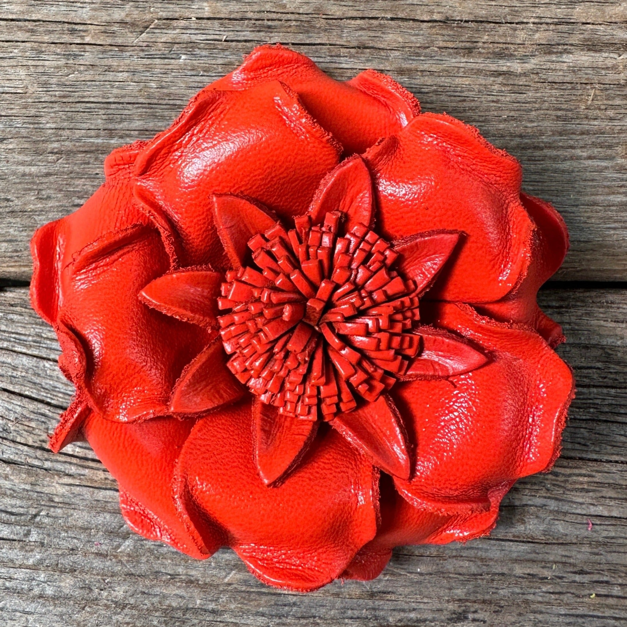 Hand Painted Leather Flowers - Gardenias — view 5