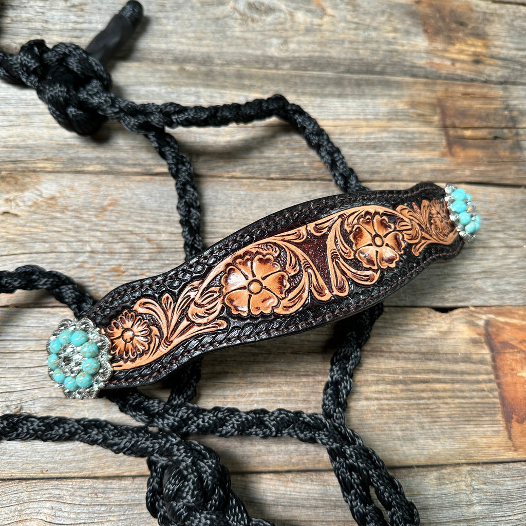 Black Mule Tape Halter -Turquoise & Clear #MT225 — view 2