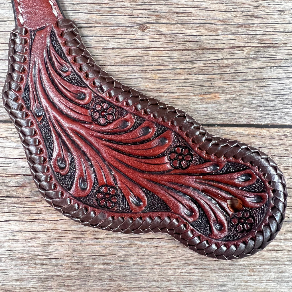 Dark Oil Braided Spur Straps #87052 — view 2