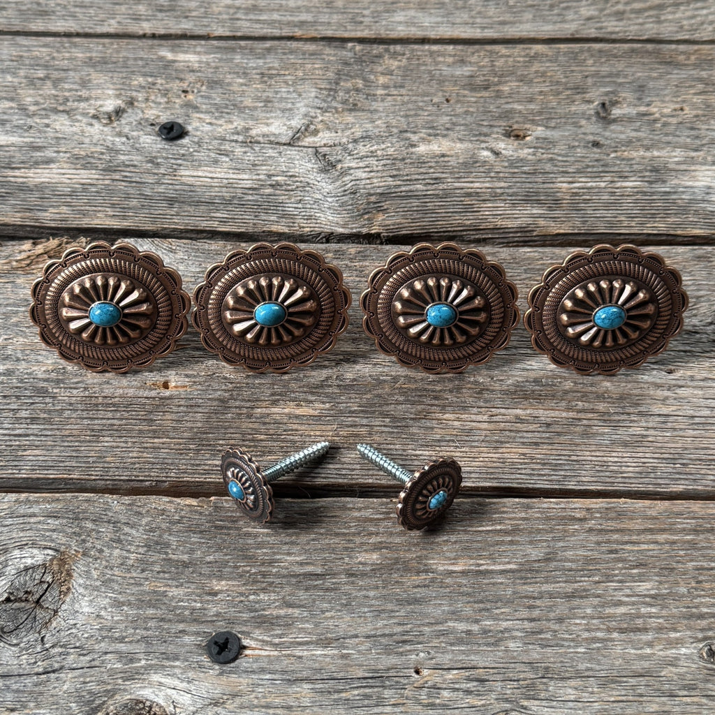Copper Turquoise Oval Saddle Set SSW179