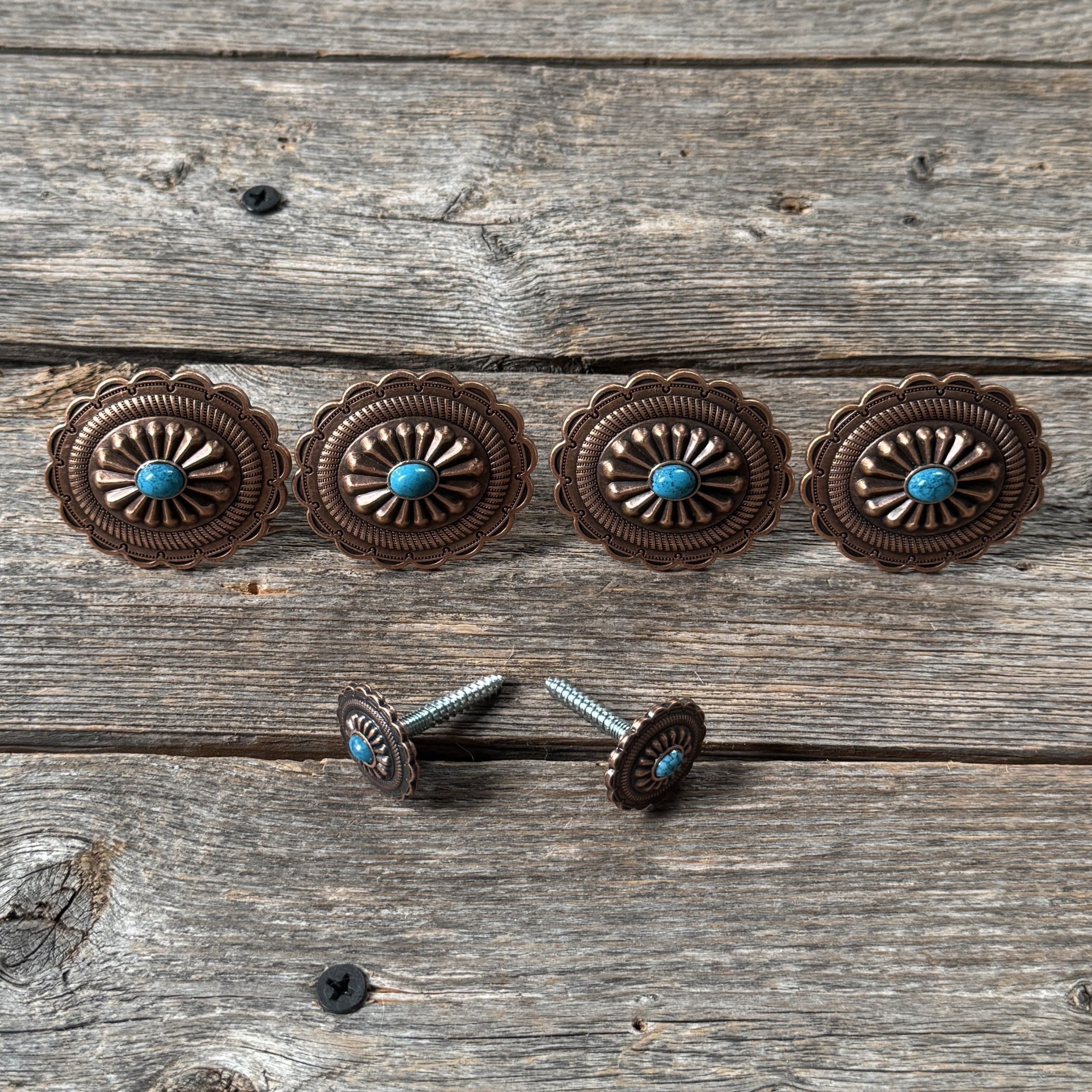 Copper Turquoise Oval Saddle Set SSW179