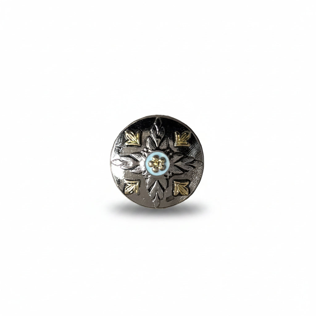 Antique Silver and Gold Feather Concho #W250 — view 3