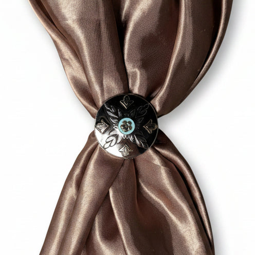 Antique Silver and Gold Feather Concho #W250 — view 9