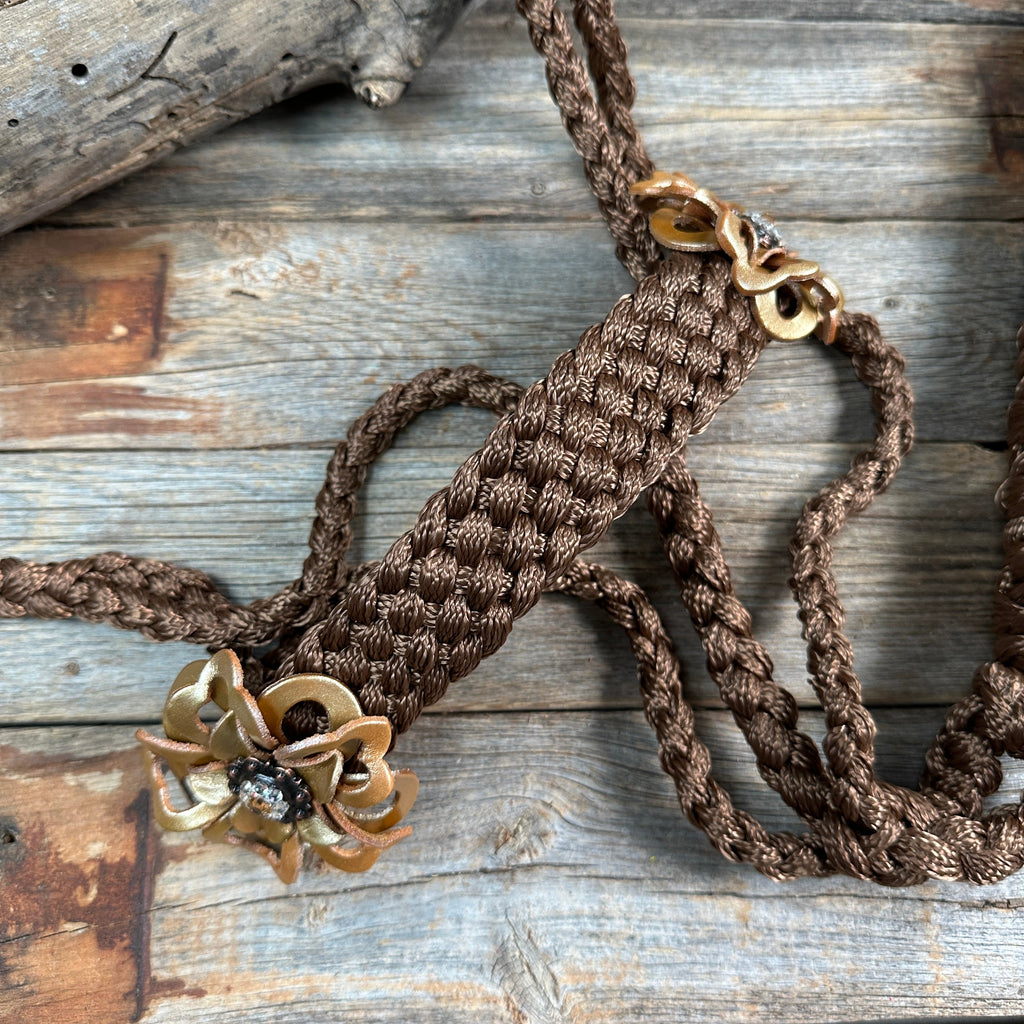 Brown and Gold Mule Tape Halter - #MT121 — view 2