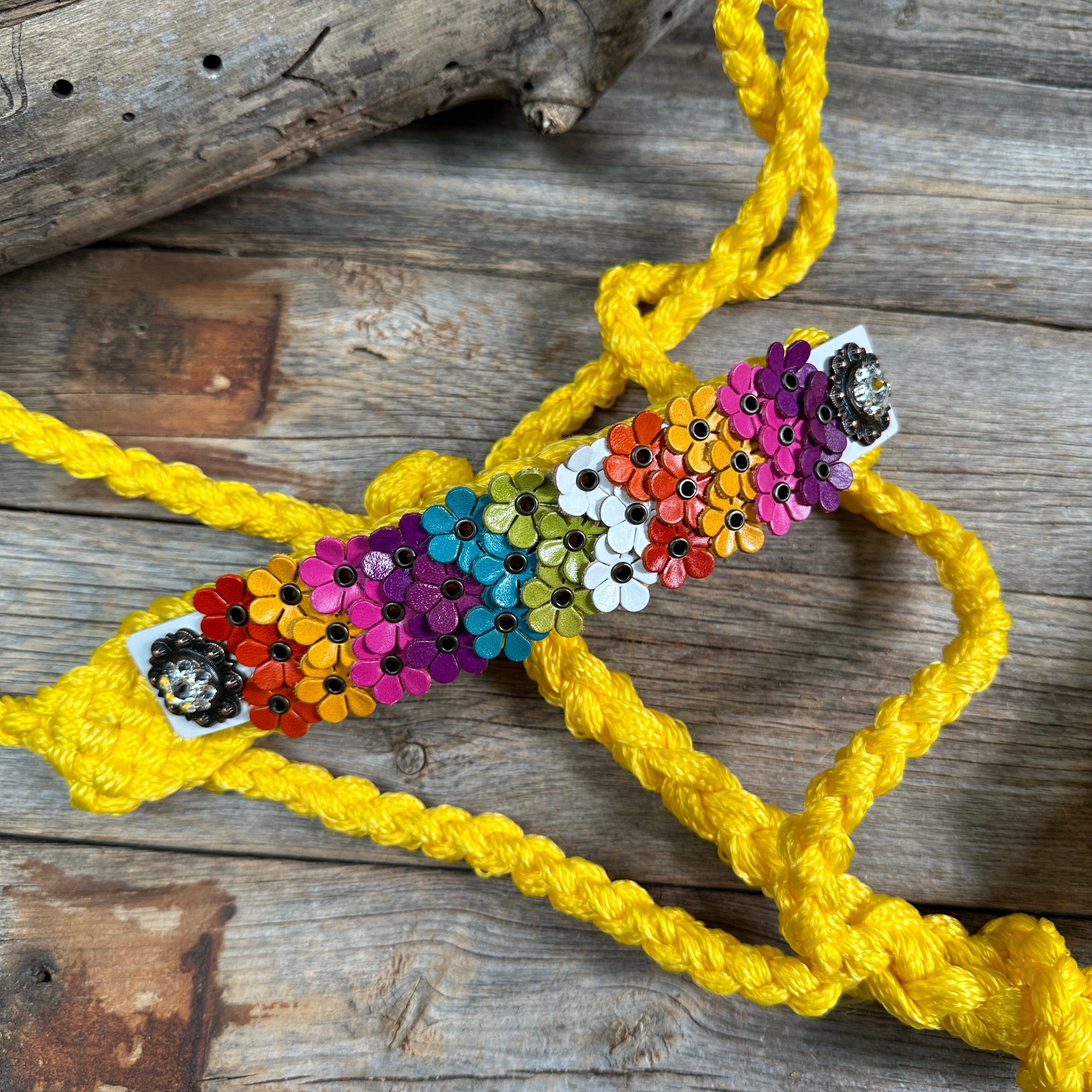 Yellow Mule Tape Halter - Multi Floral and Clear #MT229 — view 2