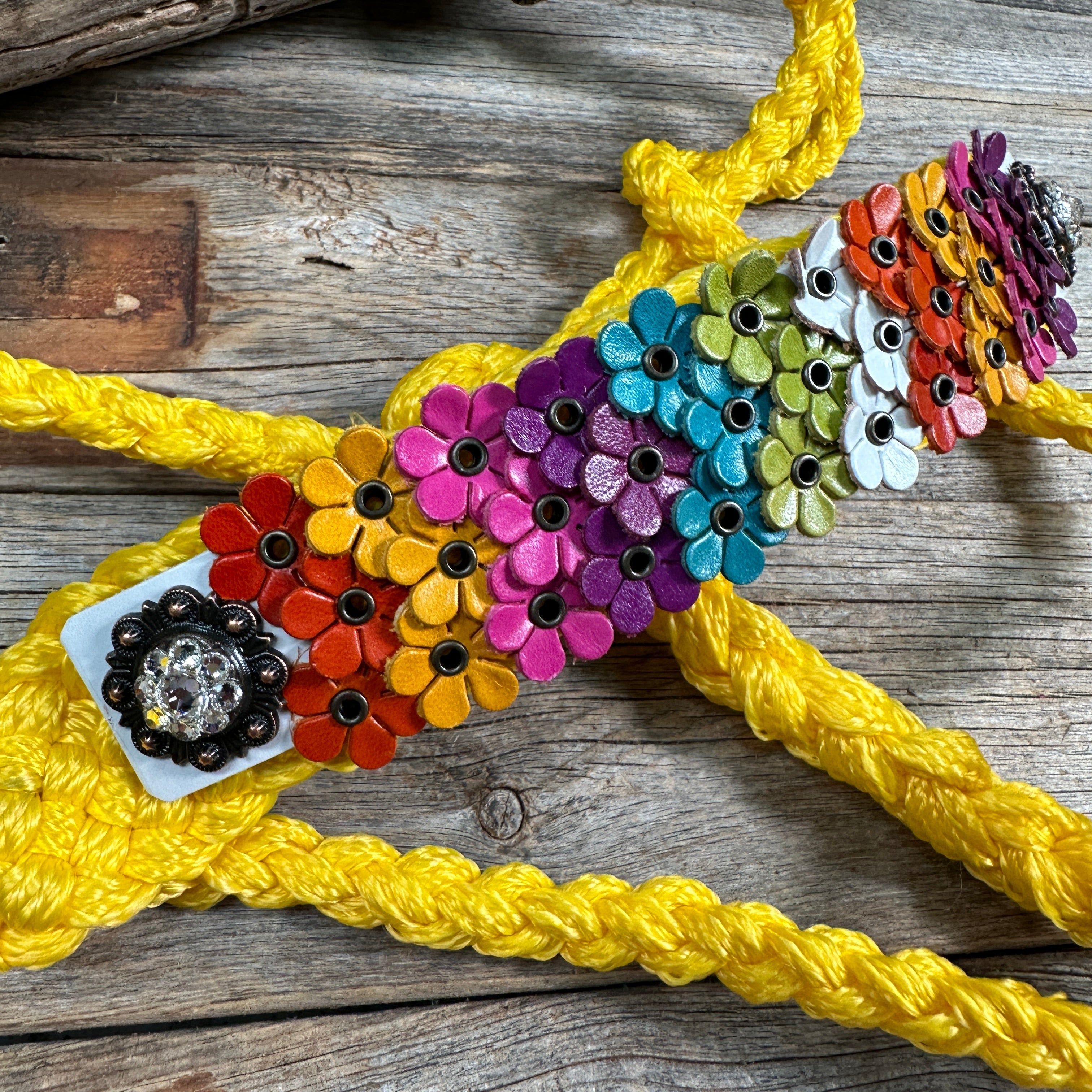 Yellow Mule Tape Halter - Multi Floral and Clear #MT229 — view 3