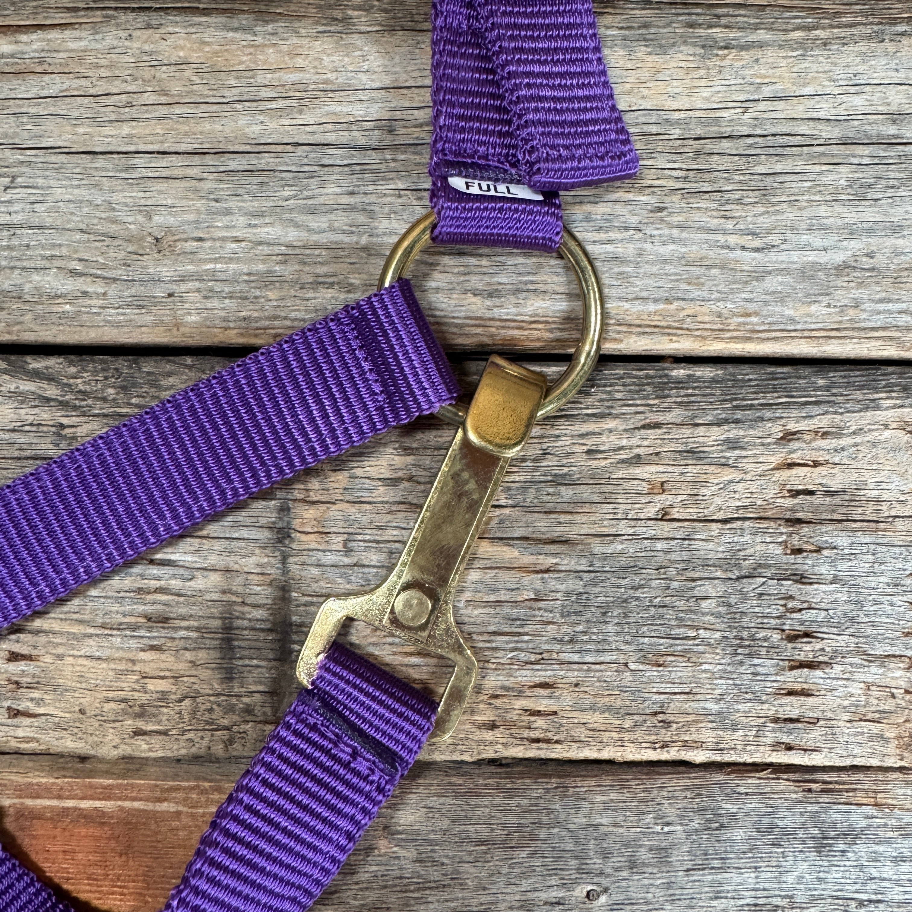 Purple Nylon Halter with Floral Leather Noseband #NH118
