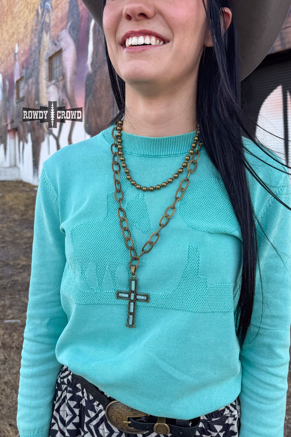 DS Cowgirl Cross Necklace by Rowdy Crowd Clothing - product image 3