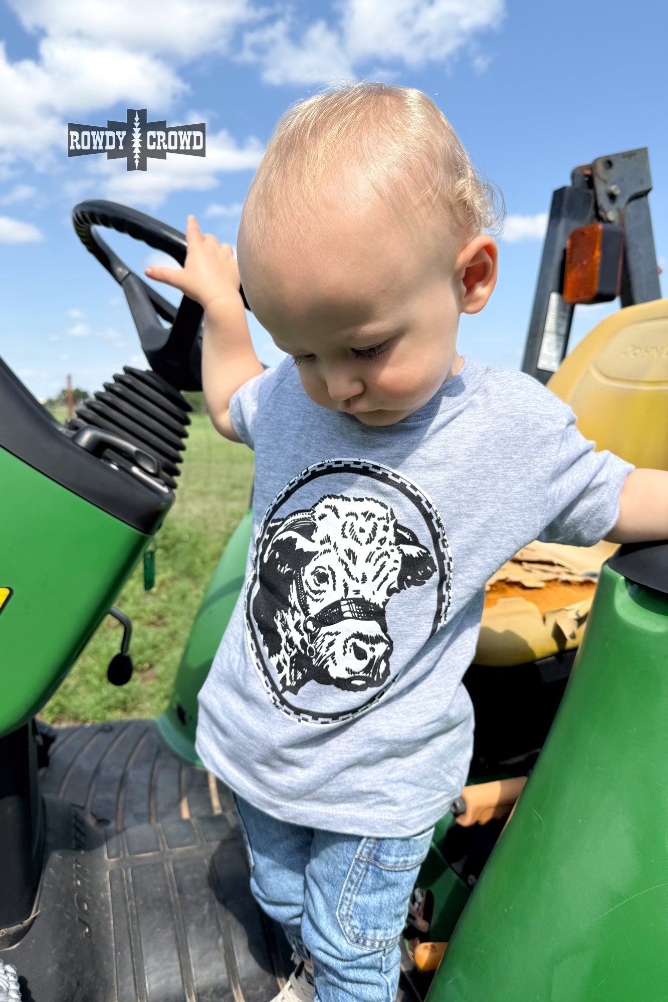 DS KIDS Happy Hereford Tee- GREY by Rowdy Crowd Clothing - product image 4