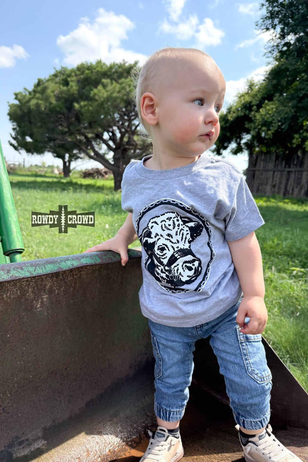DS KIDS Happy Hereford Tee- GREY by Rowdy Crowd Clothing - product image 5
