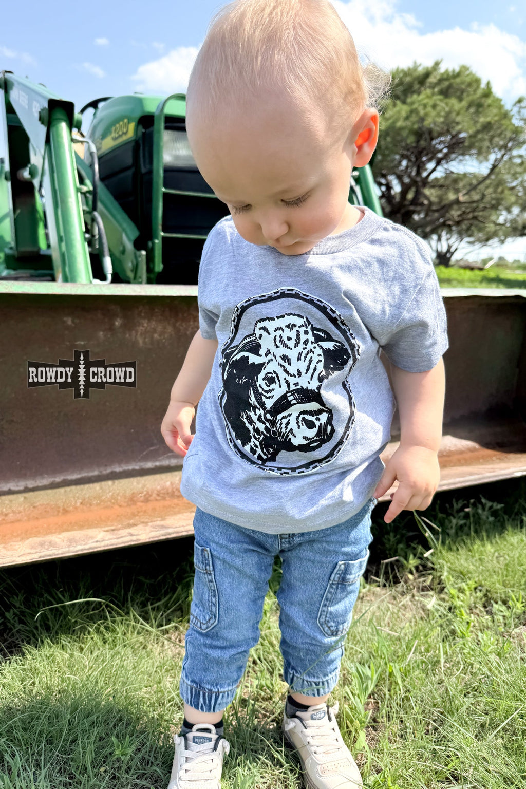 DS KIDS Happy Hereford Tee- GREY by Rowdy Crowd Clothing - product image 6