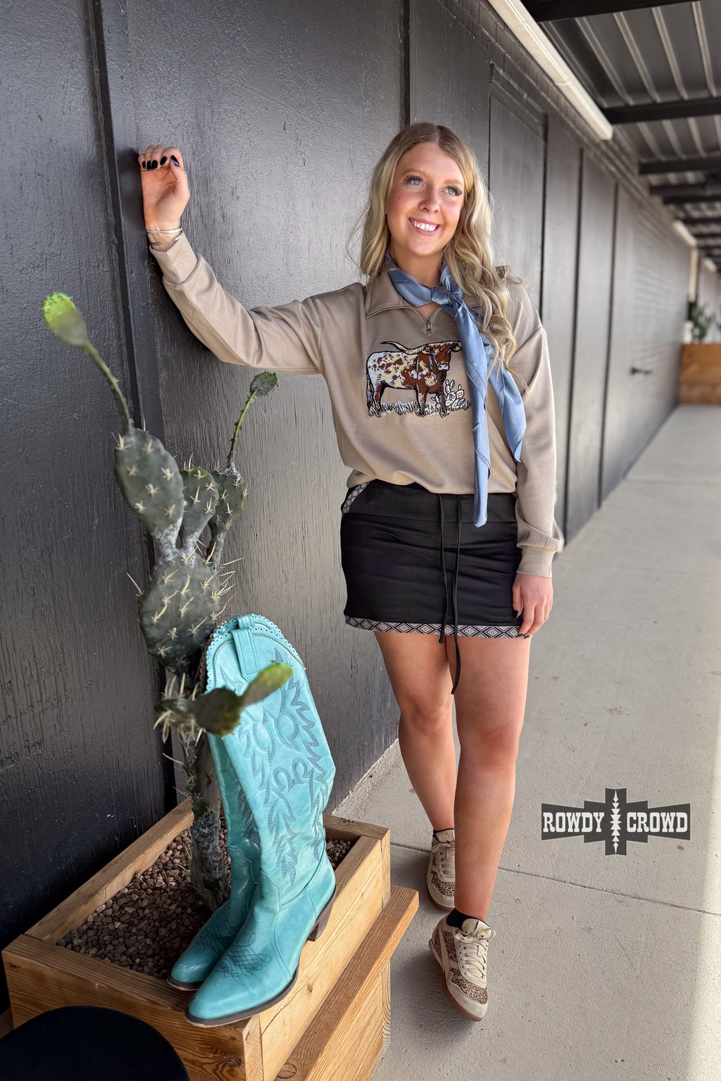 DS TAN Lomita Longhorn Pullover by Rowdy Crowd Clothing - product image 2
