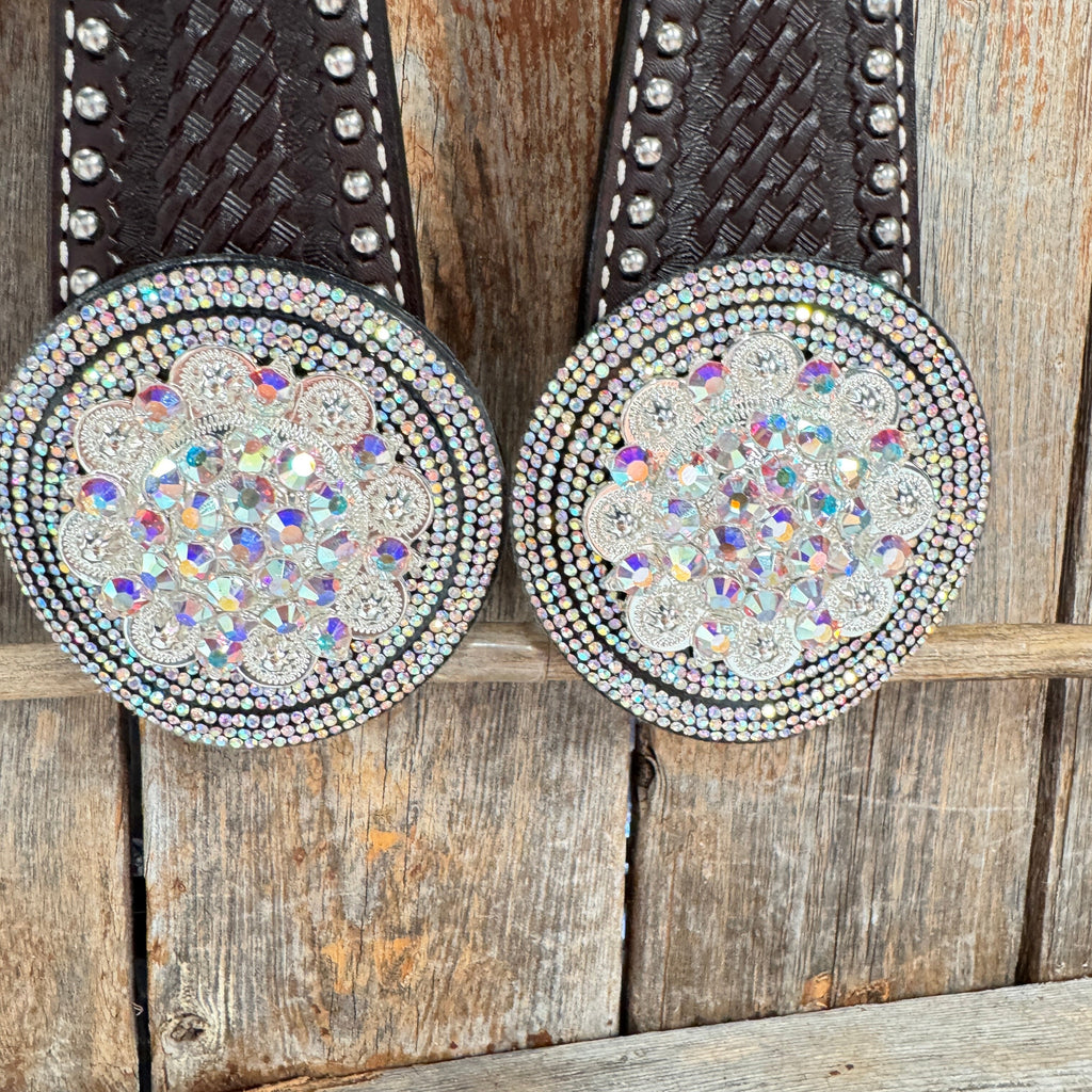 Dark Oil Silver Dot Rhinestone and AB One Ear Tack Set #OEBC663 — view 5