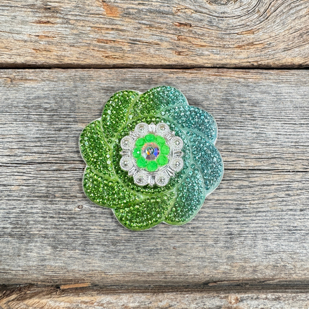 Blue and Green Flower Rhinestone Rosette - Assorted Conchos — view 6
