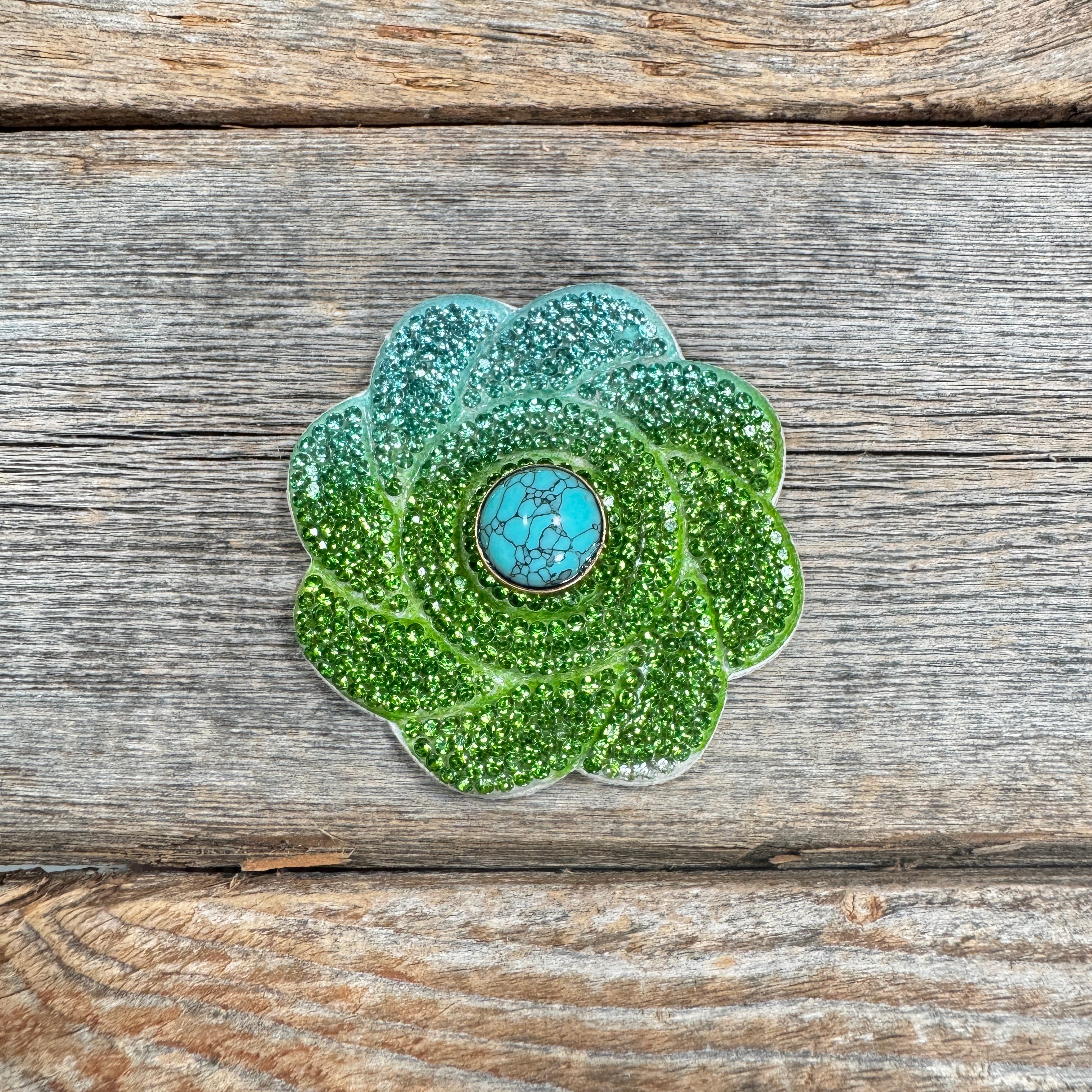 Blue and Green Flower Rhinestone Rosette - Assorted Conchos — view 7