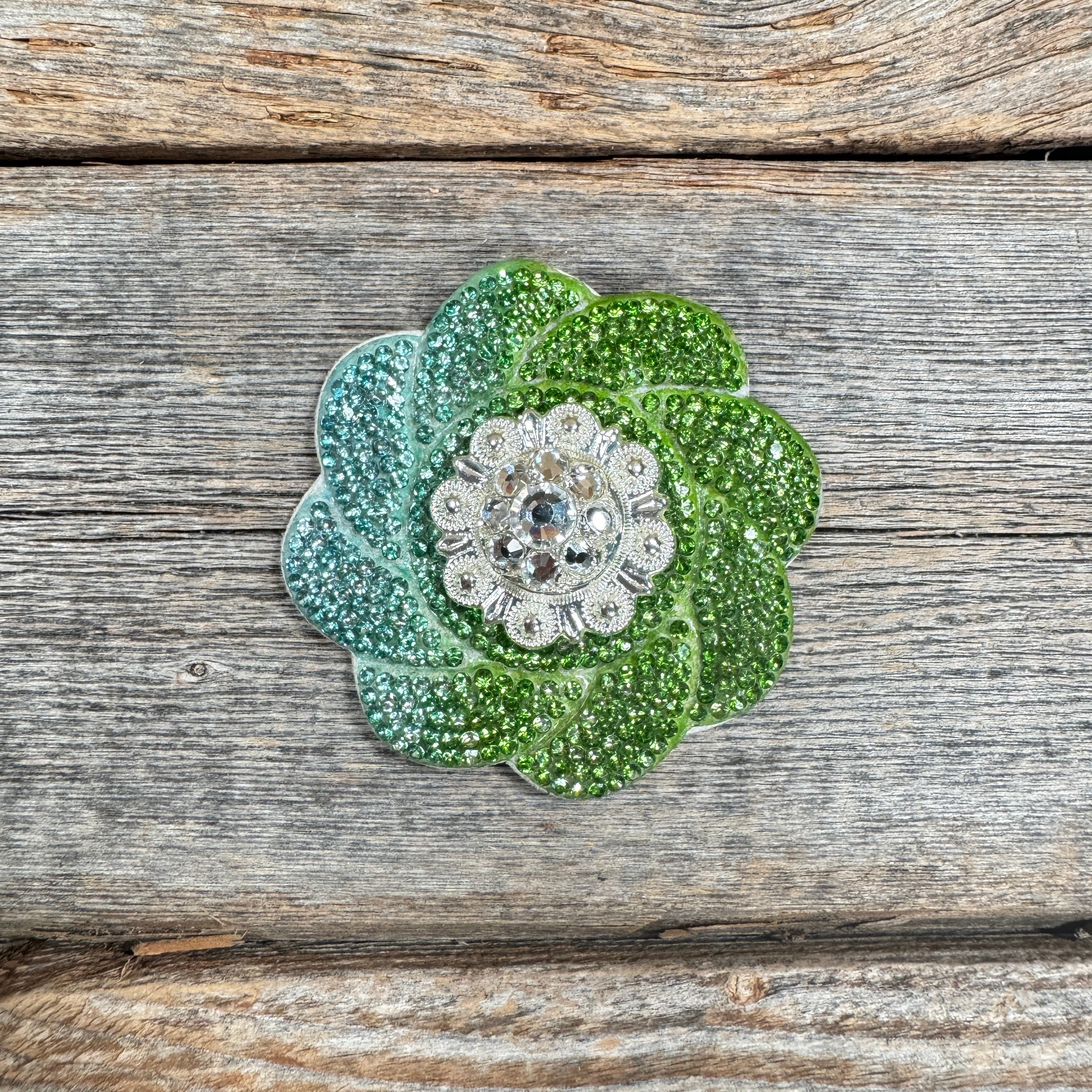 Blue and Green Flower Rhinestone Rosette - Assorted Conchos — view 3