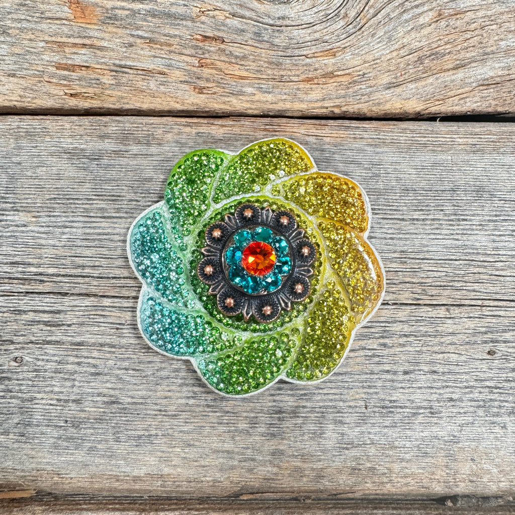 Triple Color Flower Rhinestone Rosette - Assorted Conchos — view 7