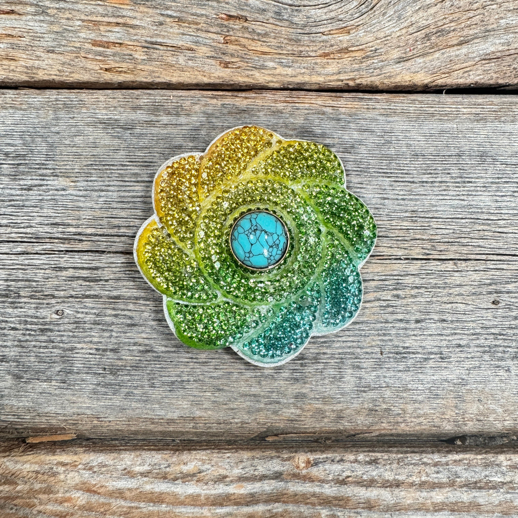 Triple Color Flower Rhinestone Rosette - Assorted Conchos — view 5