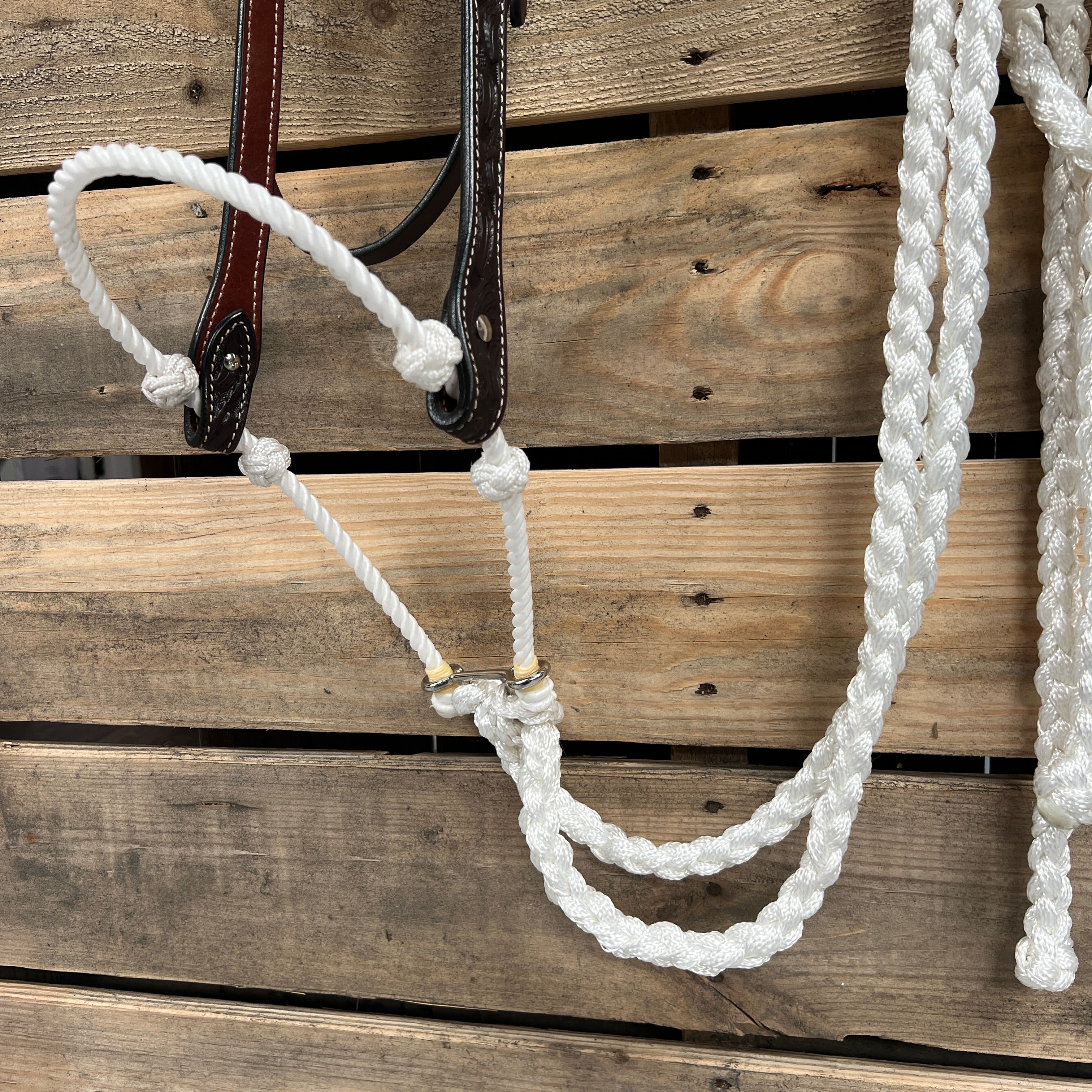 Dark Oil Floral V-Brow White Loping Hackamore #LHK029 — view 2