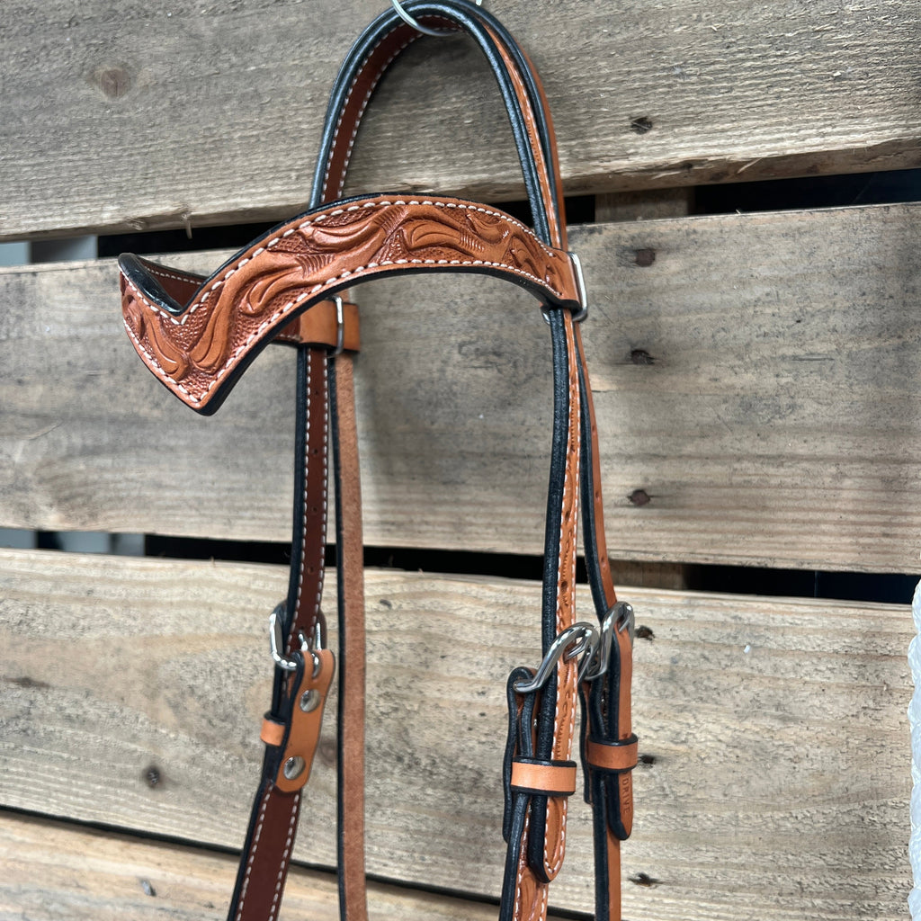 Light Oil Floral V-Brow White Loping Hackamore #LHK035 — view 3