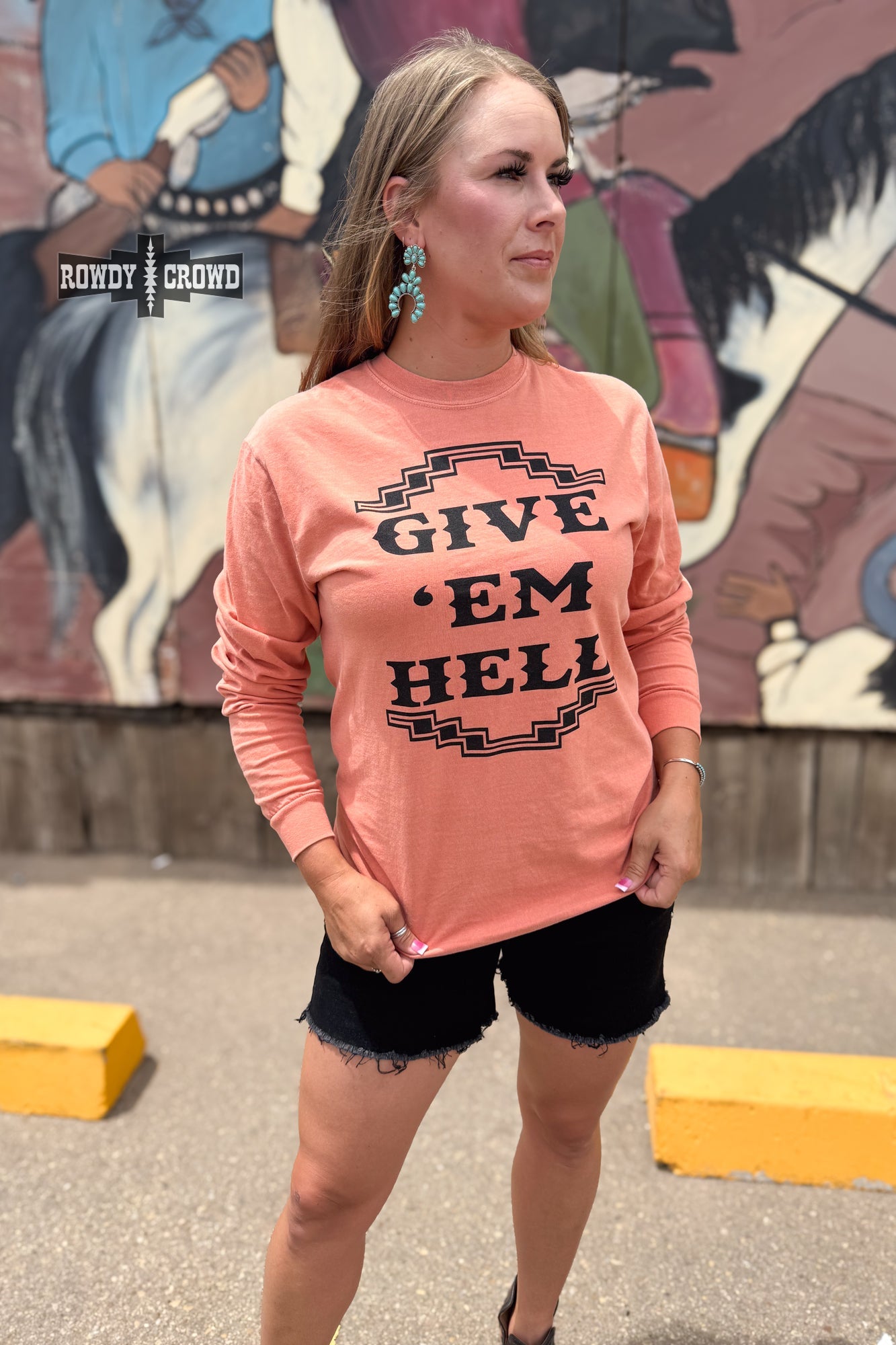 DS Give 'Em Hell Long Sleeve Tee by Rowdy Crowd Clothing - product image 7