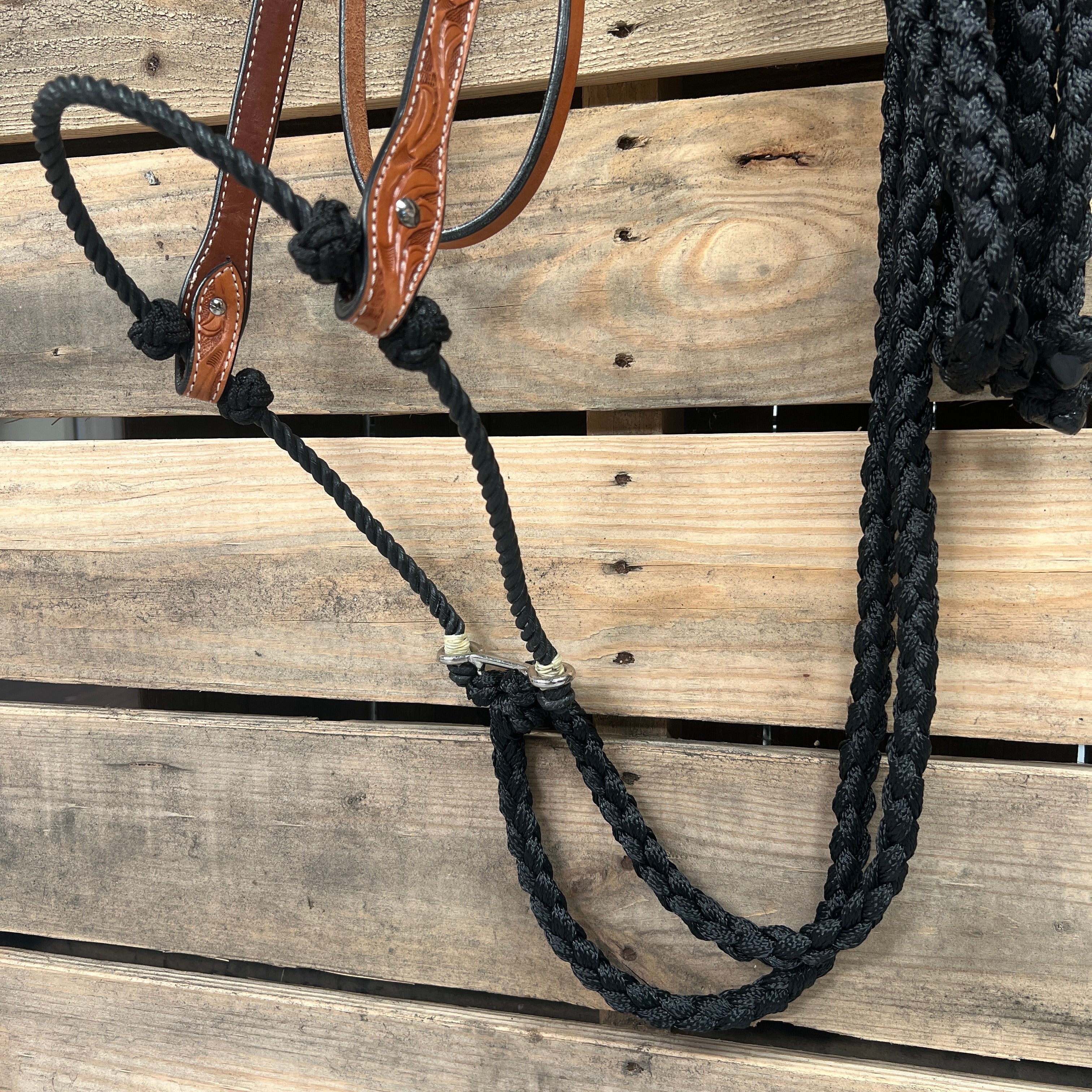 Light Oil Floral V-Brow Black Loping Hackamore #LHK036 — view 2