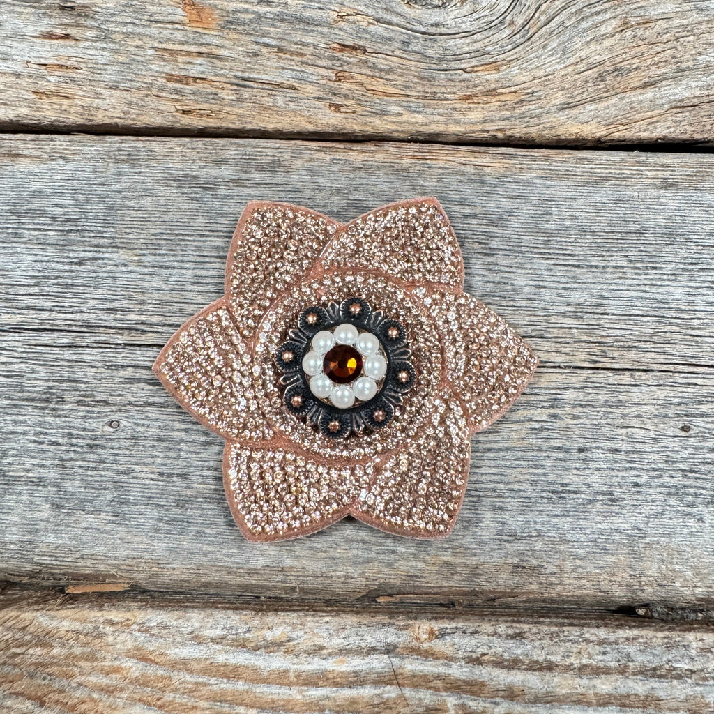Copper Pointed Flower Rhinestone Rosette - Assorted Conchos — view 6