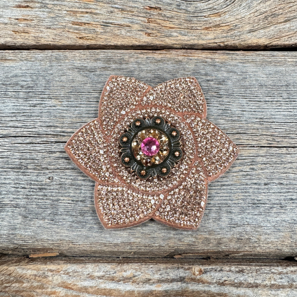 Copper Pointed Flower Rhinestone Rosette - Assorted Conchos — view 5