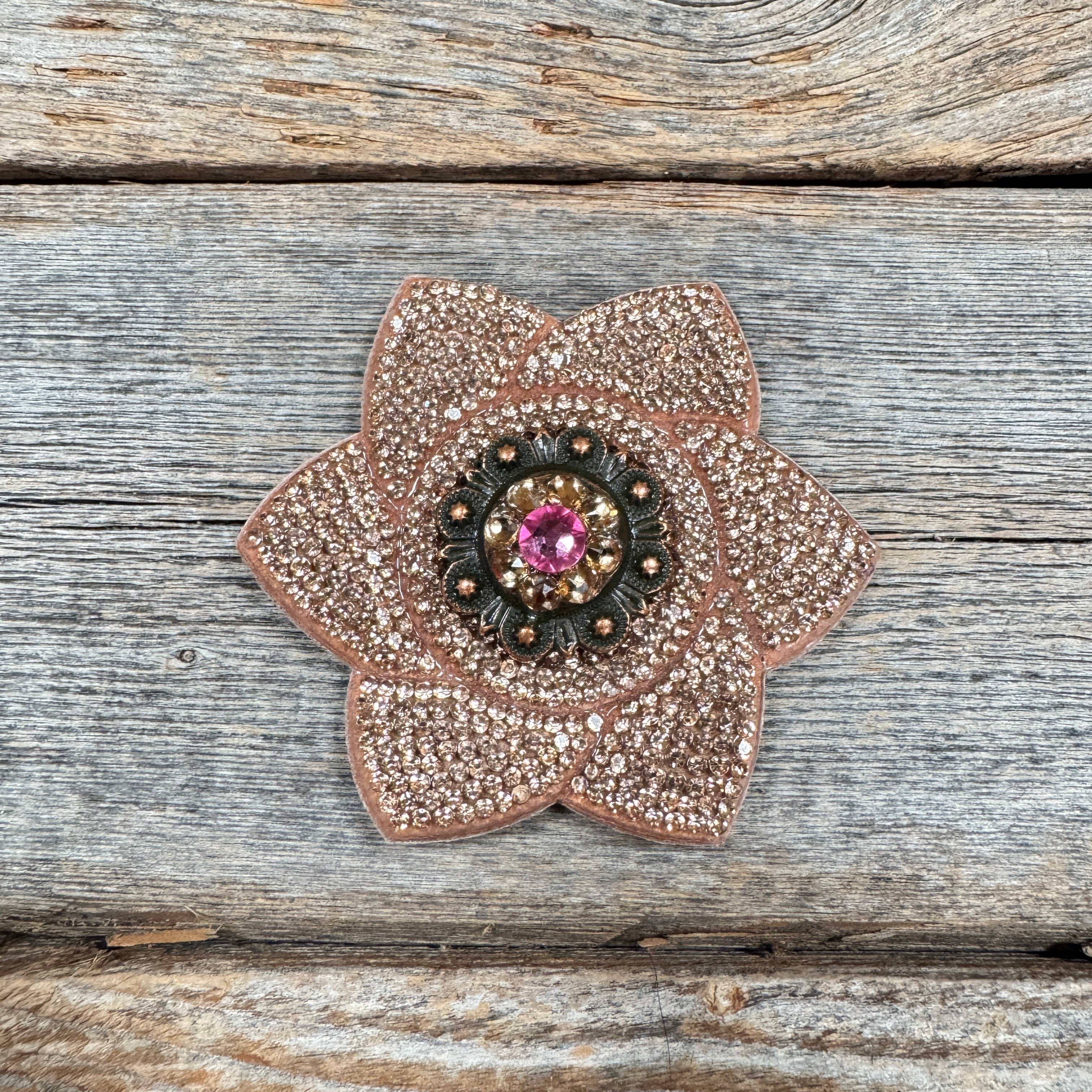 Copper Pointed Flower Rhinestone Rosette - Assorted Conchos — view 5
